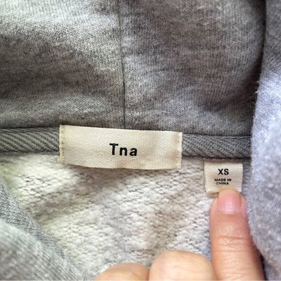Aritzia TNA Gray Orange Letters Oversized Pullover Hoodie - S/M - Picture 4 of 7